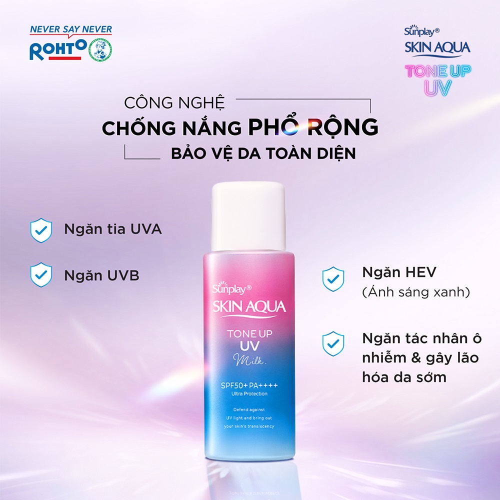 Sữa Chống Nắng Sunplay Skin Aqua Tone Up UV Milk Lavender SPF50+ PA++++ 50g