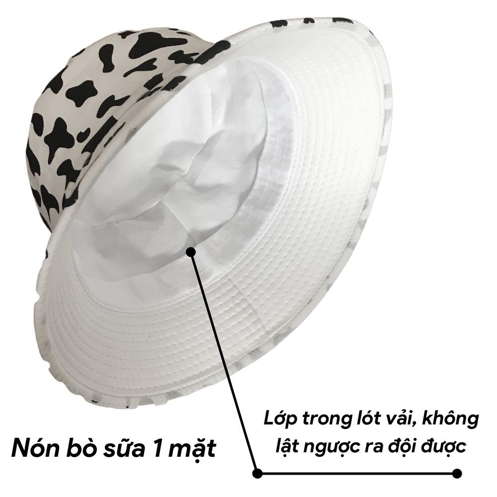 Mũ bucket bò sữa ️ Nón vành tròn hoạ tiết trắng đen phong cách Ulzzang form unisex nam nữ - BK01