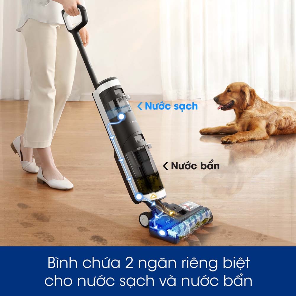 Máy Hút Bụi Lau Sàn Khô Uớt TINECO Floor One S5 Pro 2 - Bản 2023 Thương Hiệu Mỹ Tự Động Giặt Giẻ, Diệt Khuẩn Với Công Nghệ Làm Sạch Sâu 3 Chế Độ Vệ Sinh Cùng Lực Hút 12,000 Pa, Công Suất 600 W - Bảo Hành 24 Tháng