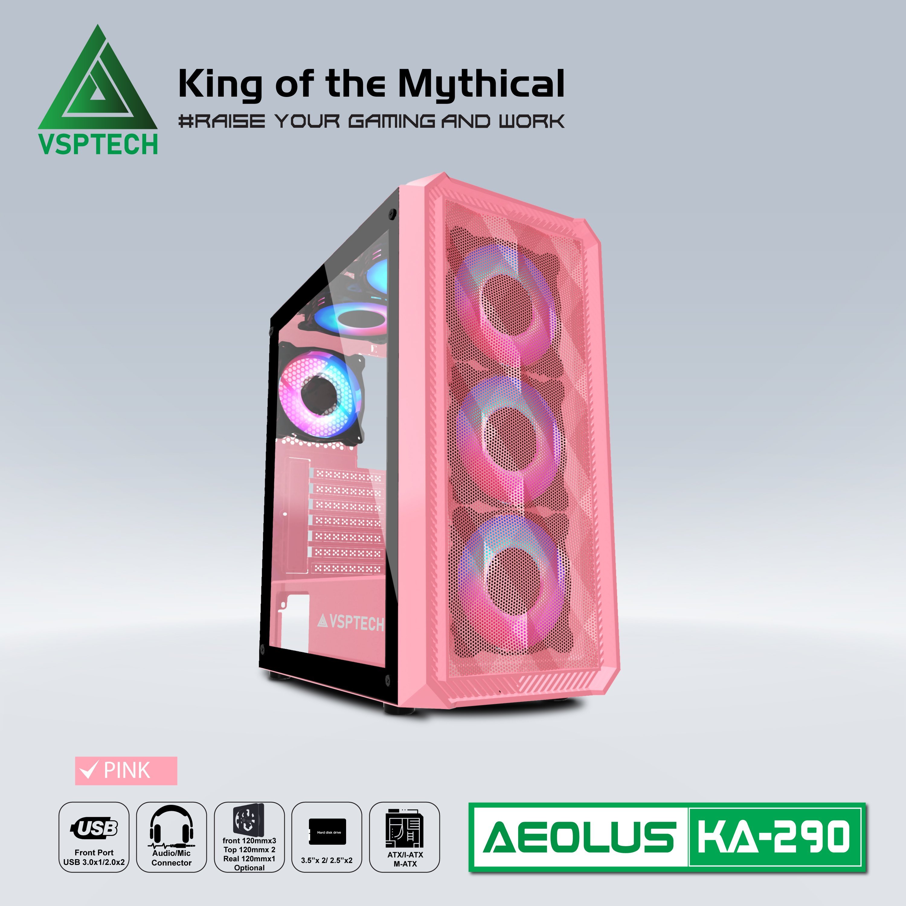 Case VSPTECH KA-290 Mid Tower VT - Hàng chính hãng