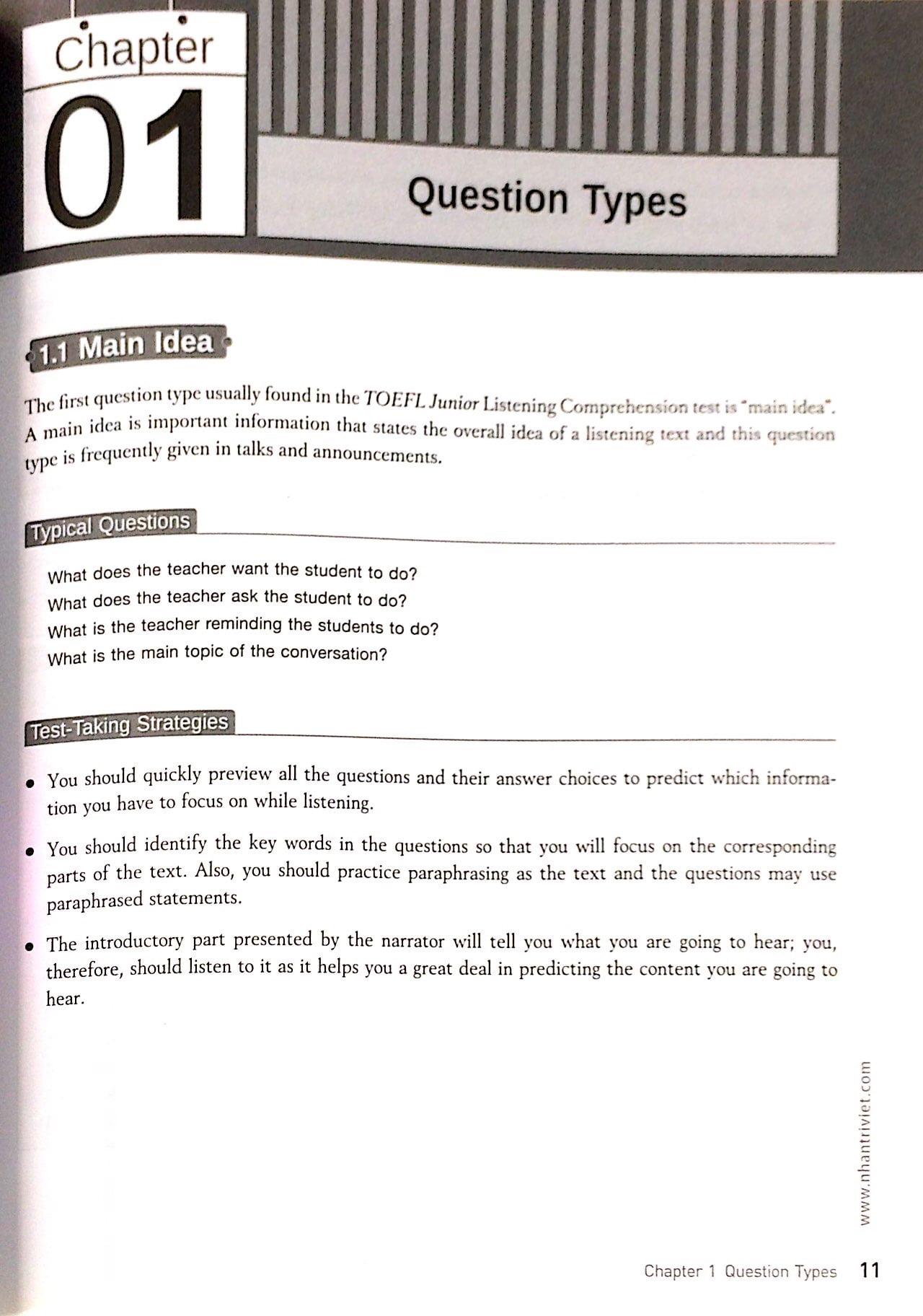 Sách TOEFL Junior Listening (Kèm CD)