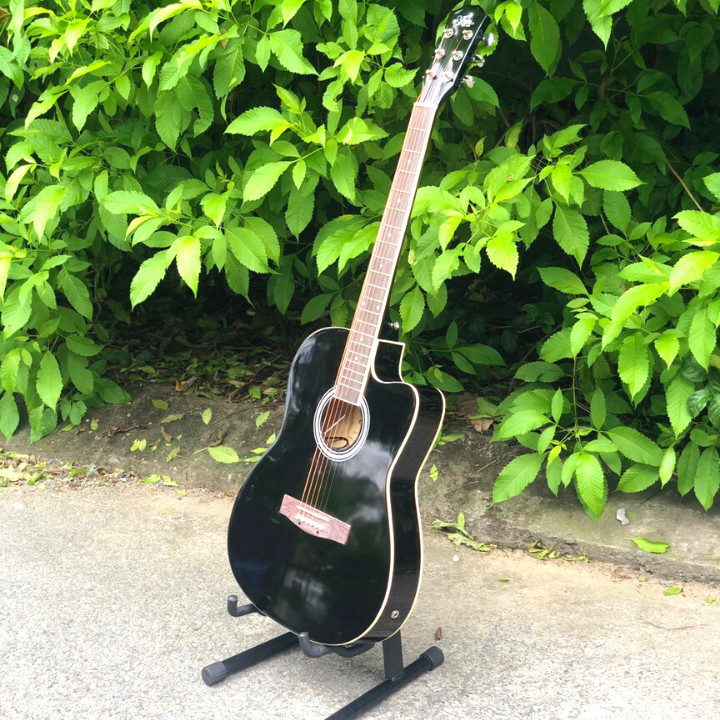 Đàn Guitar Acoustic cao cấp lắp EQ màu đen