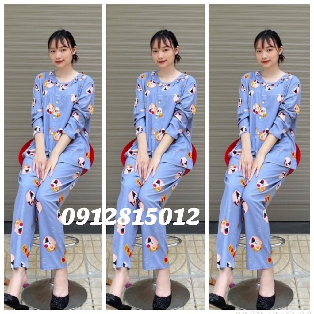Bộ bầu Lanh sau sinh cài khuy dài tay đẹp giá rẻ chất mát mùa hè