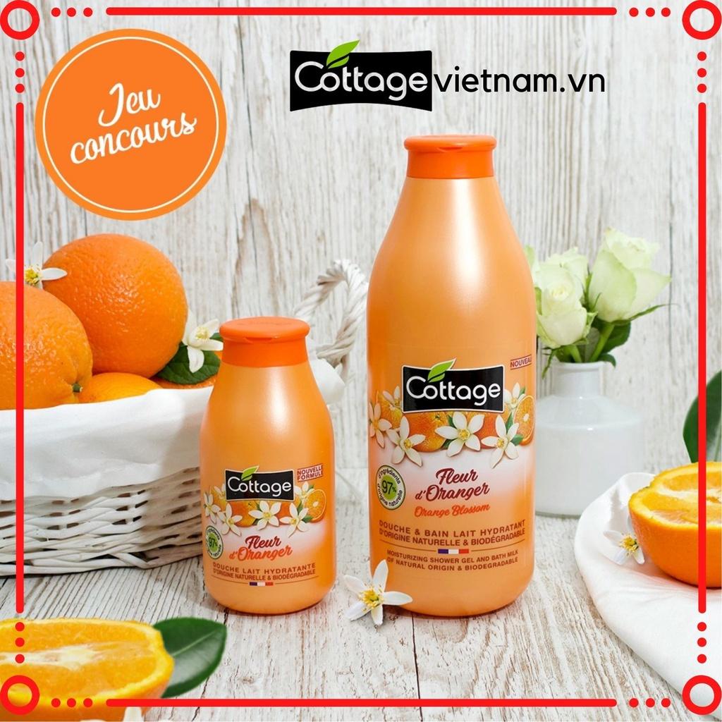 Sữa tắm Cottage của Pháp, Hương Cam, Dung tích 250ml/750ml, phân phối chính hãng