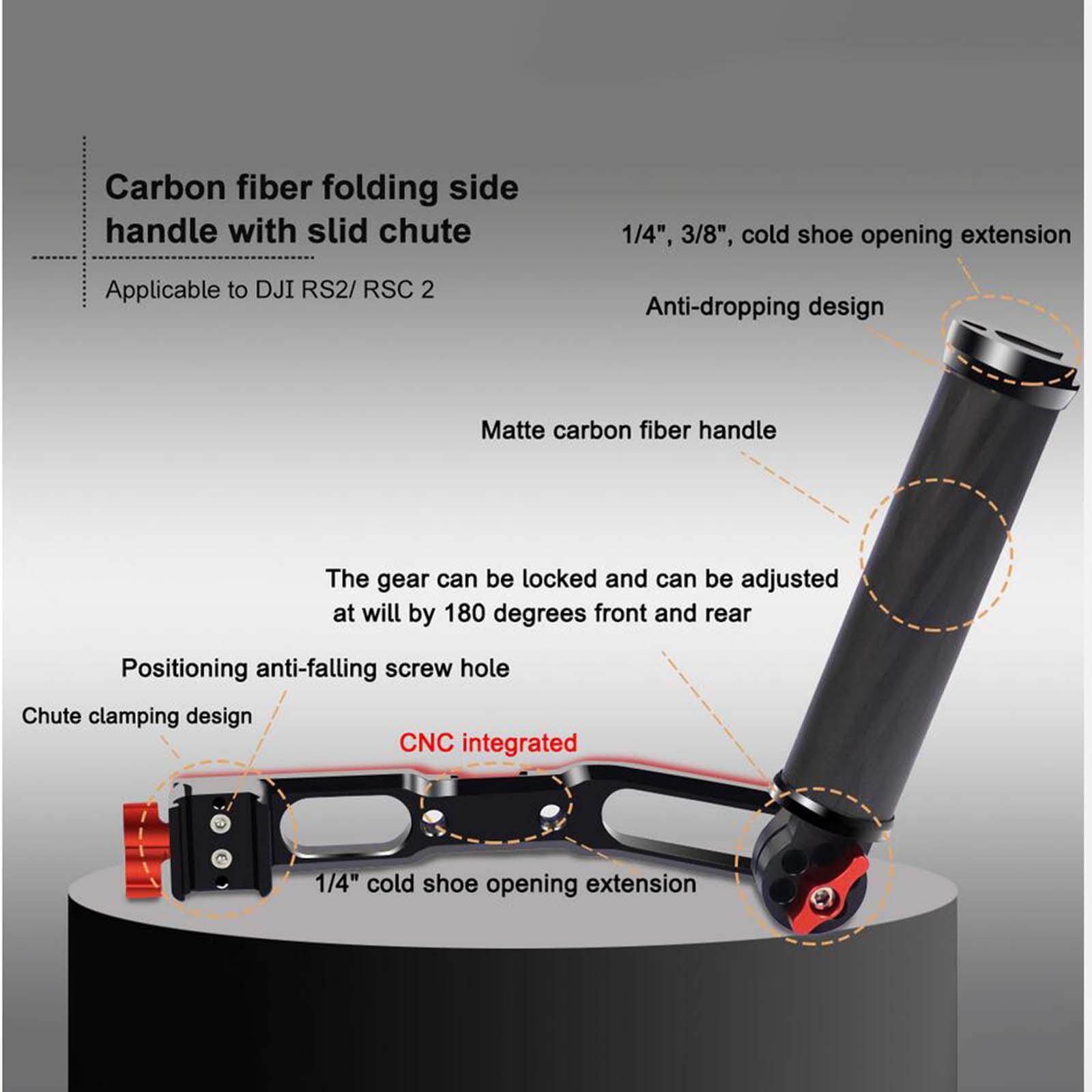 Handle Sling Handgrip, with Cold Shoe Mounts Handle Stabilizer for DJI RS2 Durable