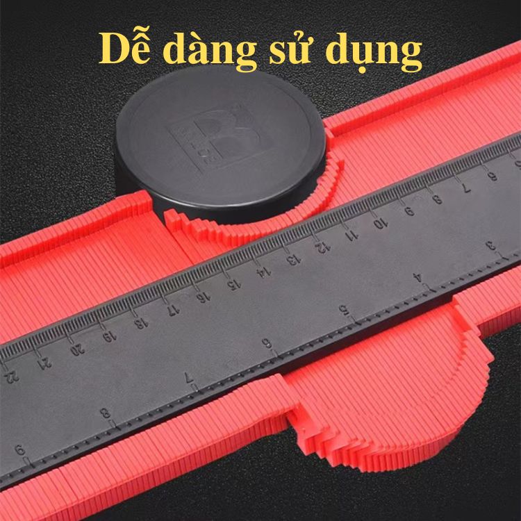 Thước sao chép hình dạng dài 25cm x rộng 13cm, thước đa năng copy biên dạng ốp gạch xây dựng thi công nội thất