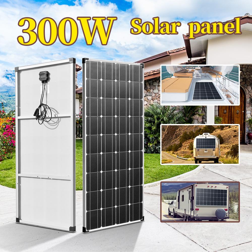 Bảng điều khiển năng lượng mặt trời 300w 12v kit 150w 100w 50w 20w 5v bộ sạc pin đơn tinh thể cho điện thoại di động xe tải cắm trại thuyền RV 1000w Màu sắc: 30w 5v