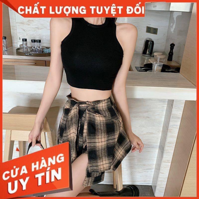 Áo Ba Lỗ Nữ Xuất Khẩu Dáng Croptop Cotton Tăm Siêu Mềm Mịn