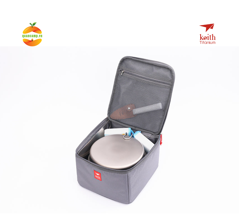 Hộp đựng đồ Titanium KEITH Ti0017 - mẫu vuông thấp