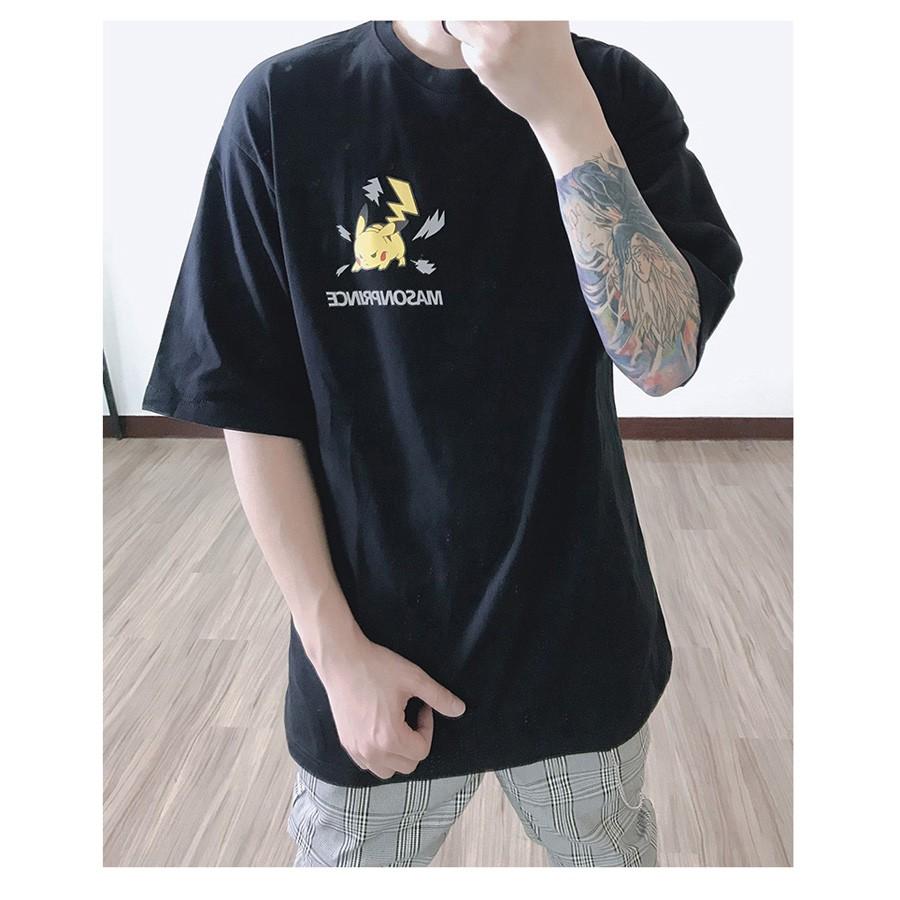 Áo Thun Phản Quang Tay Lỡ Unisex Pikachu 1