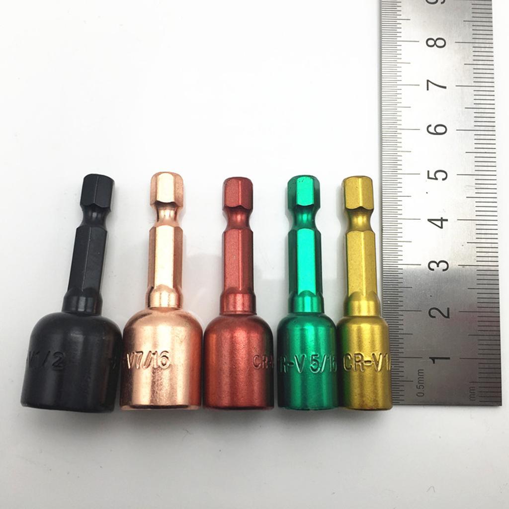 Set of 5 Hex Socket Wrench Nut Bit Set