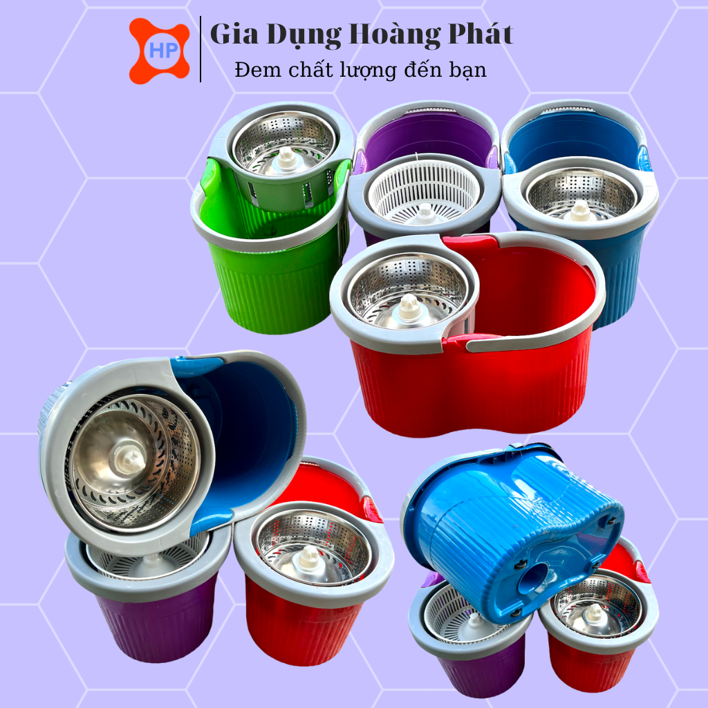 Thùng / Xô Lau Nhà 360° Lồng Inox