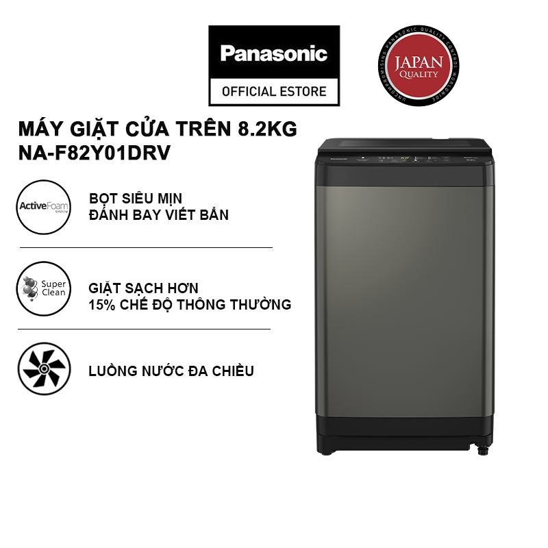 Máy giặt Panasonic cửa trên 8,2 kg NA-F82Y01DRV - Miễn phí lắp đặt - Hàng chính hãng