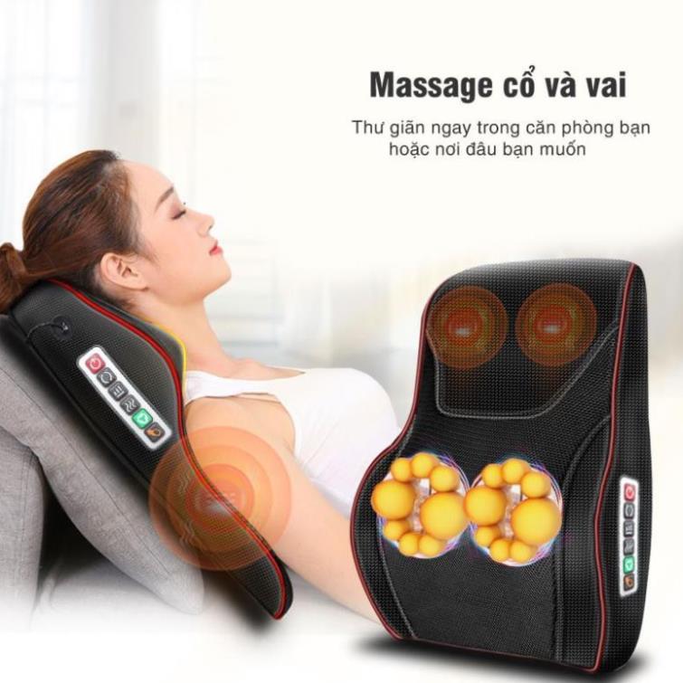 Gối Massage Lưng và Cổ Hồng Ngoại Cao Cấp - HỖ TRỢ GIẢM ĐAU NHỨC CHO NGƯỜI THOÁT VỊ ĐĨA ĐỆM