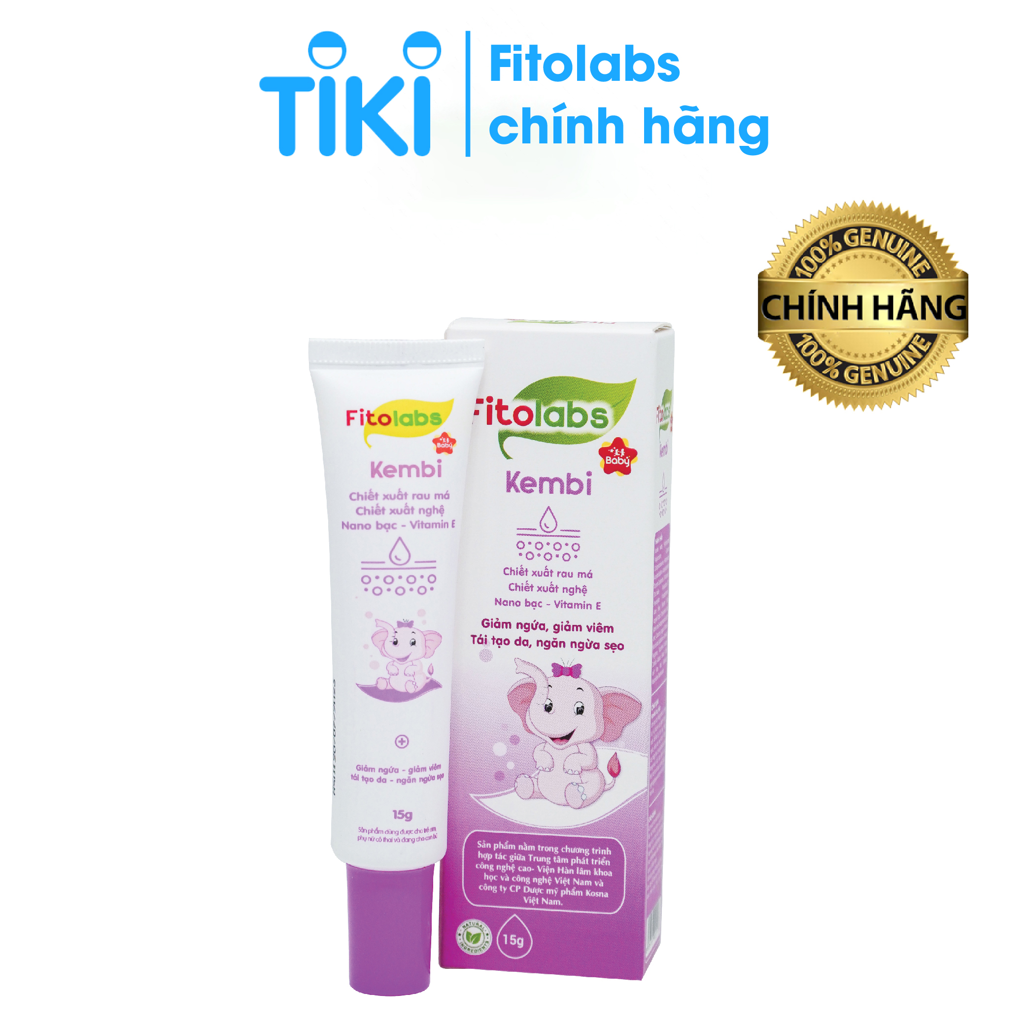 Kem bôi da Fitolabs Kembi chứa Nano Bạc hỗ trợ cải thiện trường hợp bé bị hăm, chàm, viêm da