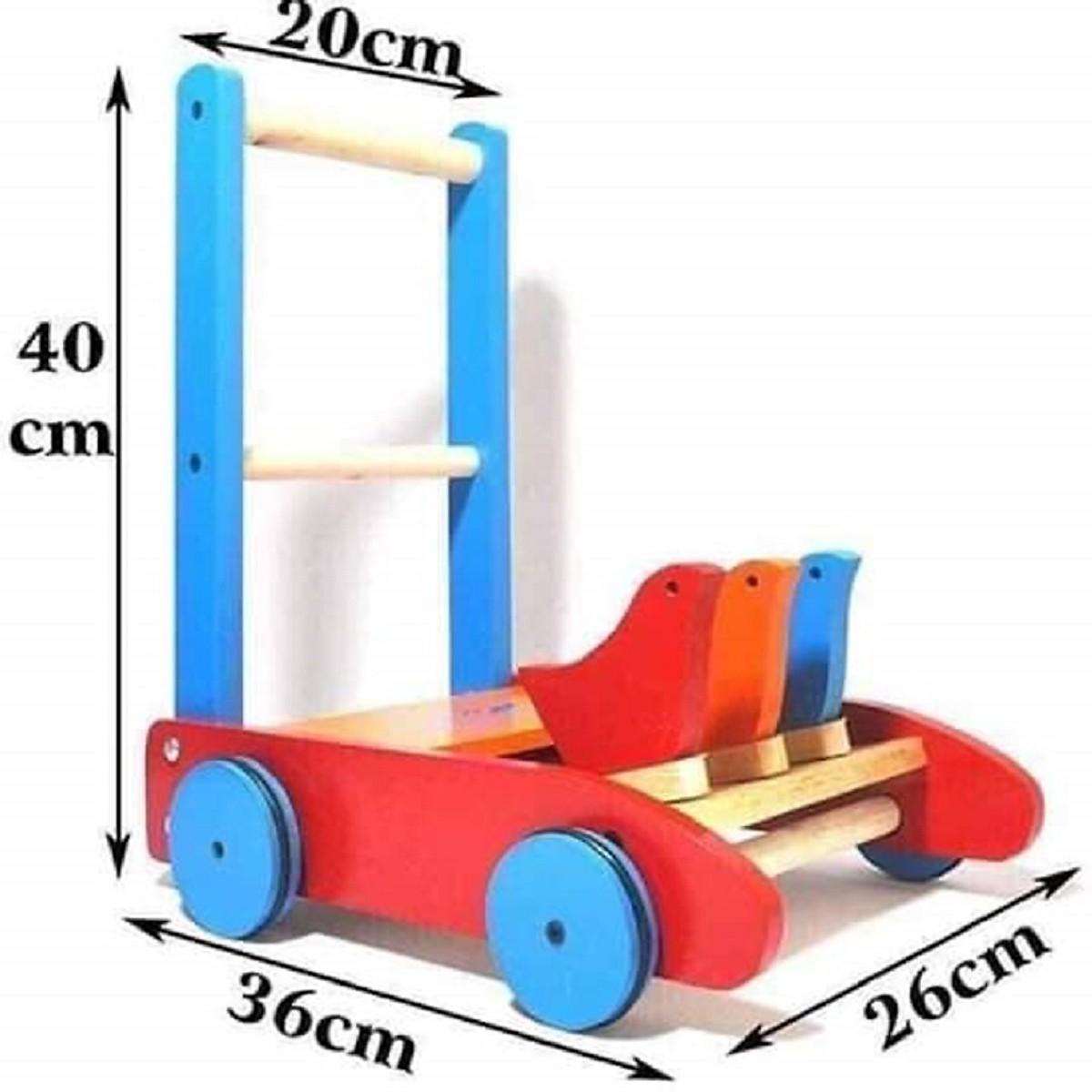 Xe Gỗ Tập Đi 3 Con Gà Màu Ngẫu Nhiên ( Tặng 01 Bấm Móng Tay Cho Bé, 1 Bịt Ổ Điện ) - Giao Hàng Toàn Quốc