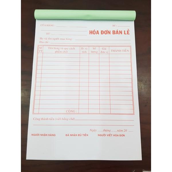 Hóa đơn 1 Liên A5 14,5 x 20,5 cm 80 Tờ