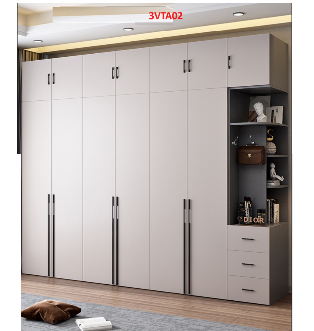 Tủ quần áo thiết kệ hiện đại - Tủ quần áo gỗ MDF 3ATA02