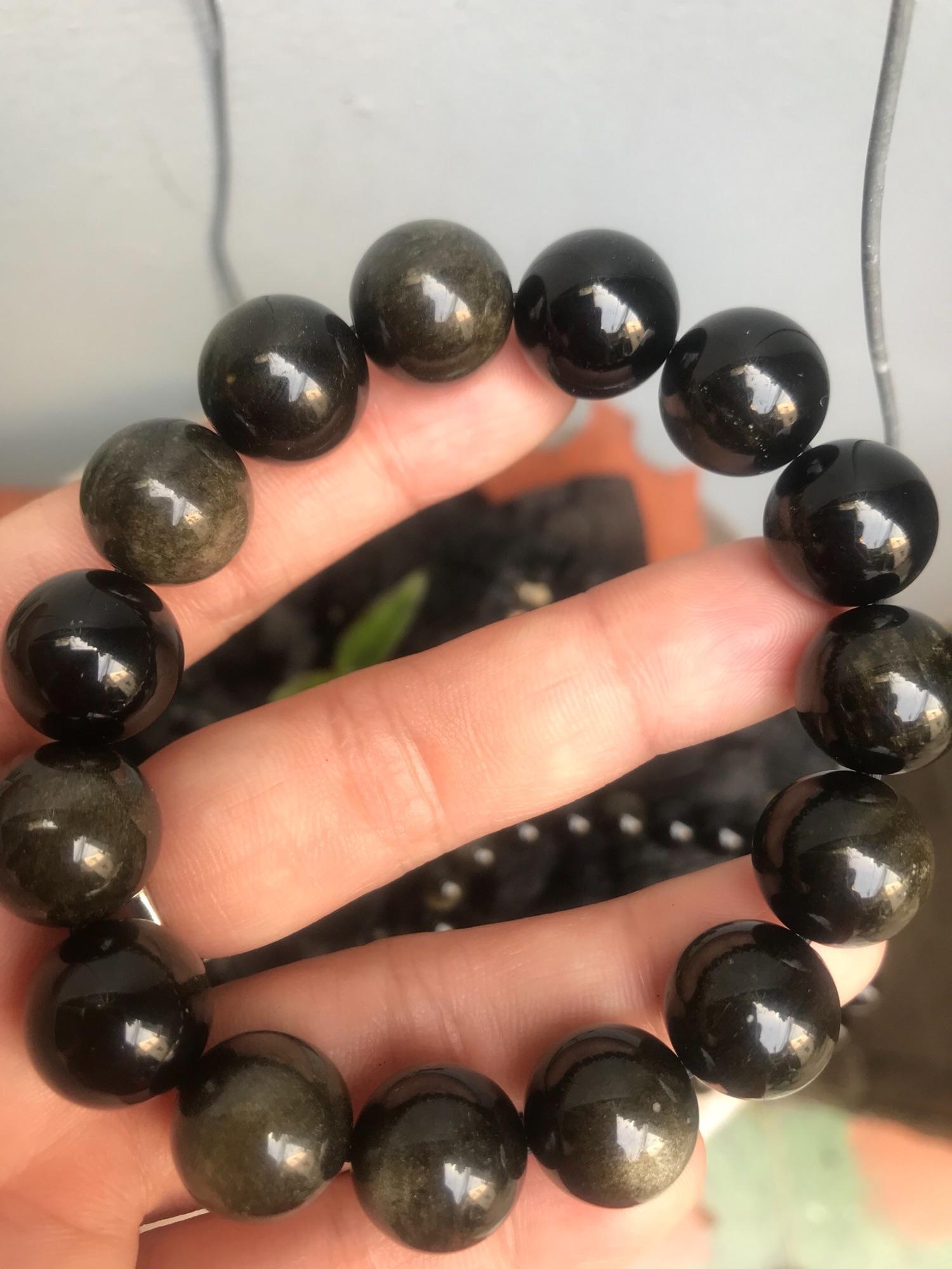 VÒNG ĐÁ MẮT MÈO OBSIDEN 14LY NAM THUỶ THUỶ ĐÁ TỰ NHIÊN