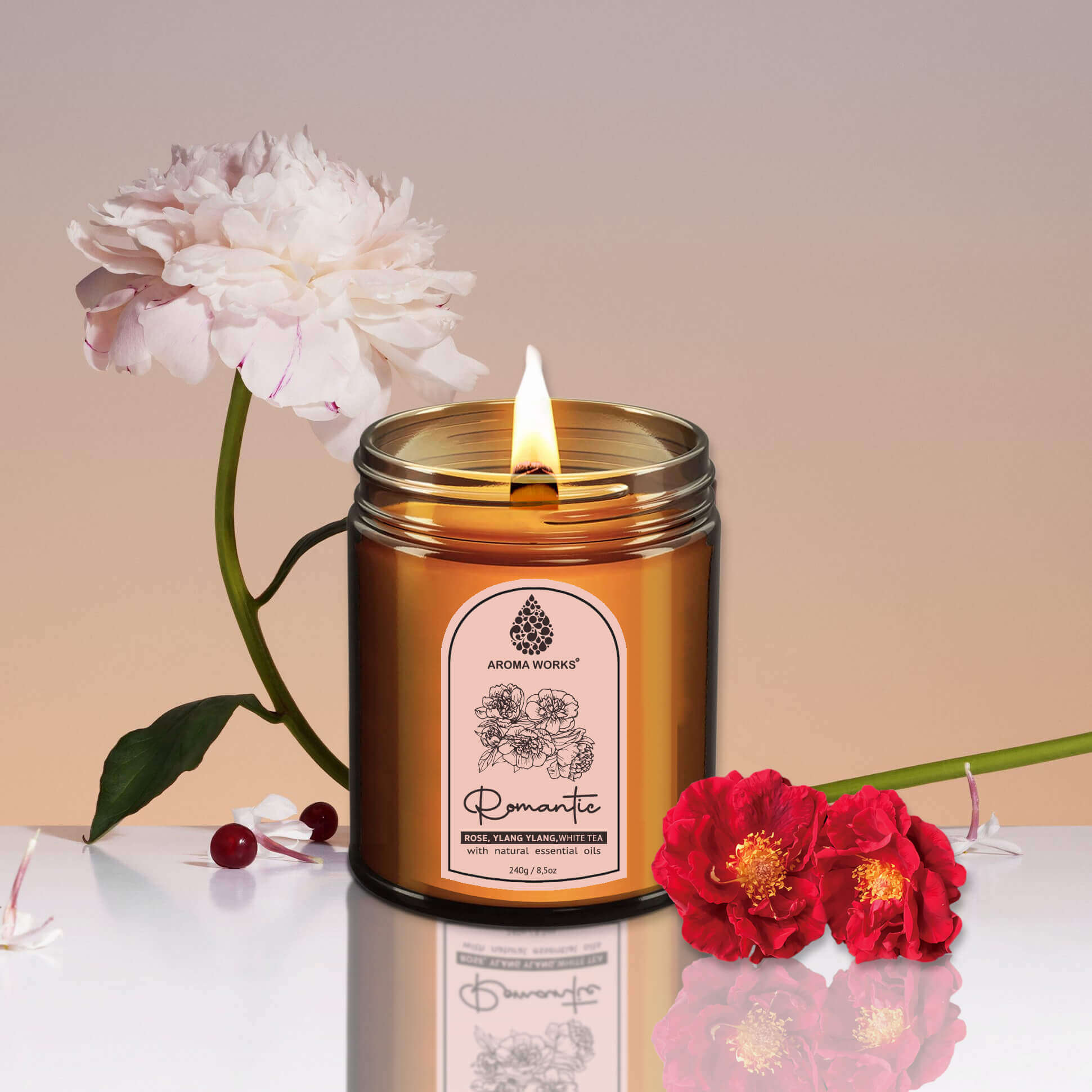 Nến Thơm Thiên Nhiên Aroma Works Aromatherapy Scented Candle - Romantic