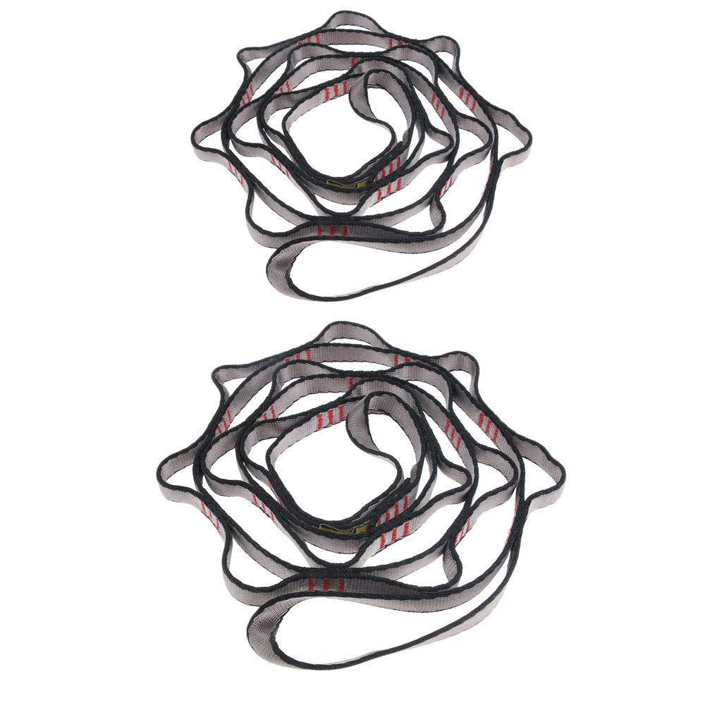2pcs 22KN Rock Tree Climbing Areial Yoga Daisy Chain Downhill 12 Loop Sling