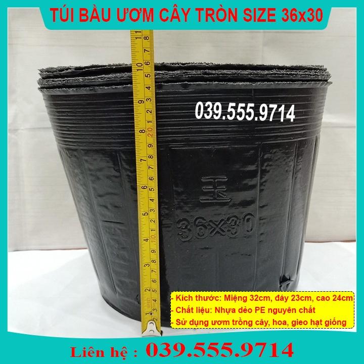 Túi  Bầu Đen Ươm Cây Tròn Size 36x30   Tái Sử Dụng Nhiều Lần