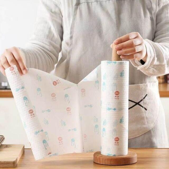 Cuộn giấy lau đa năng chất liệu giấy vải không dệt cực dai, tái sử dụng nhiều lần Giúp làm sạch mọi bề mặt nhanh chóng