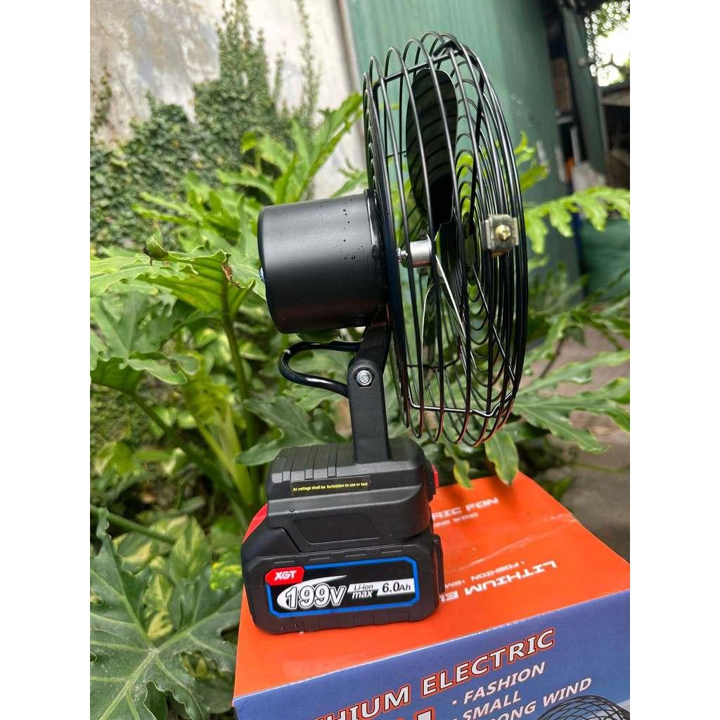 Quạt Tích Điện Chạy Pin, Quạt Mini Để Bàn 8 Inch Công Suất Lớn, Làm Mát Cực Nhanh