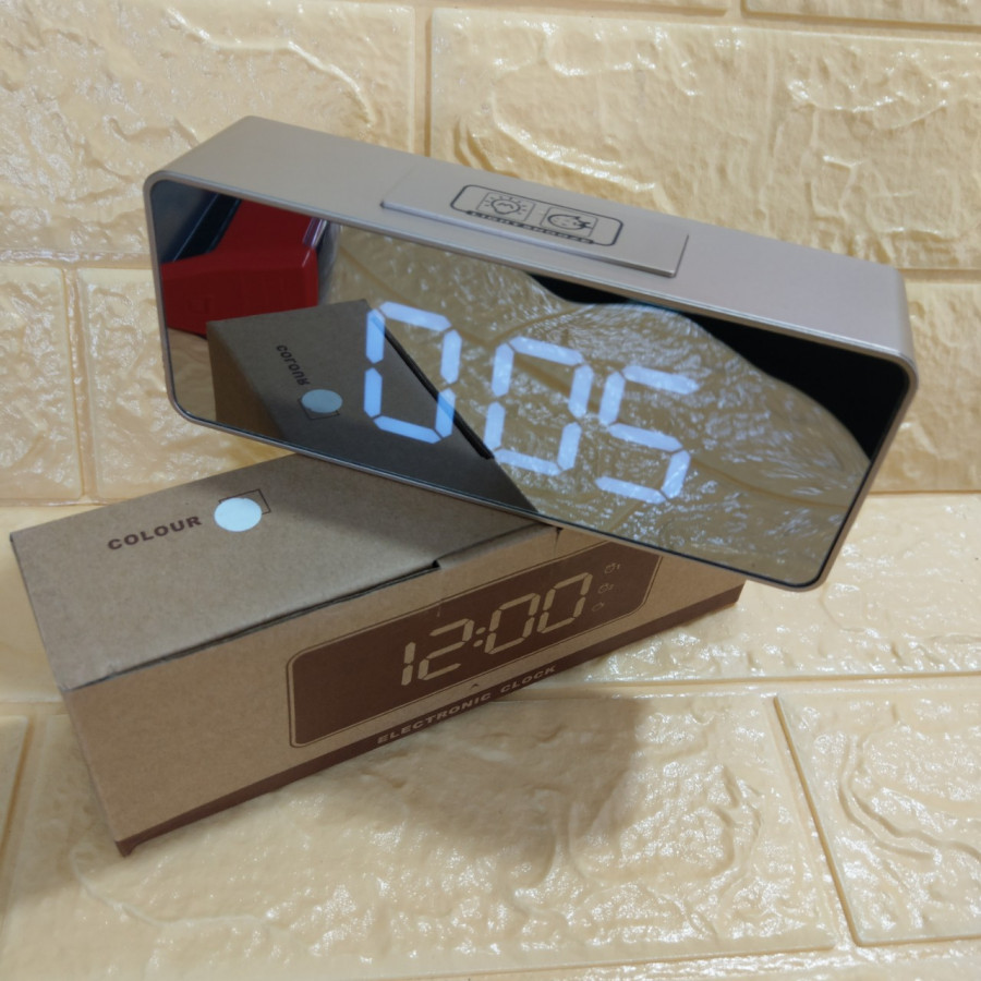 Đồng hồ Led gương có nhạc báo thức - Pin sạc