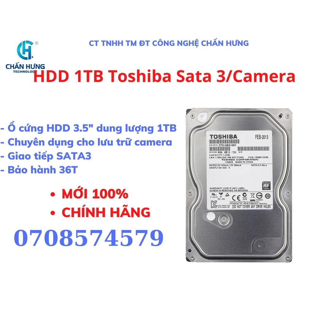 Ổ Cứng HDD Toshiba 1TB (1000Gb) 3.5 inch SATA 3 7200 Prm dùng cho đầu ghi camera - Hàng chính hãng