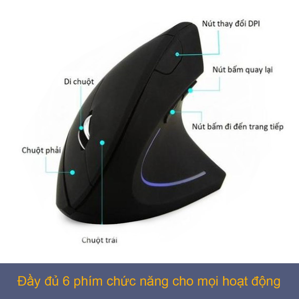 Hình ảnh Chuột không dây kiểu đứng sạc pin HXSJ T22 wireless USB 2.4GHz chống mỏi tay chuyên dùng cho pc laptop macbook ipad tivi - Hàng chính hãng