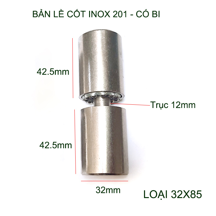 01 Bản lề cối xoay inox 201 có vòng bi, đường kính 28-32mm tùy chọn