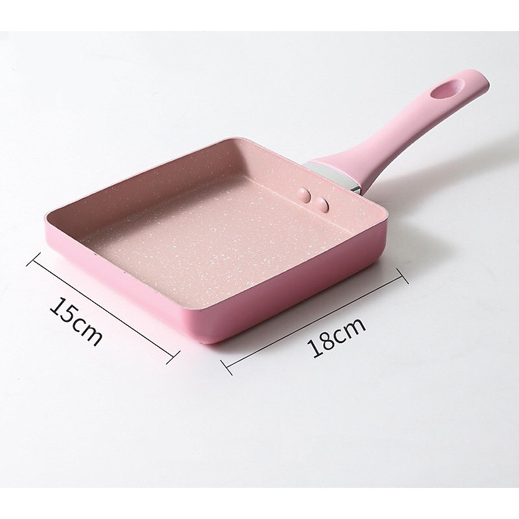 Chảo Chống Dính Chiên Trứng Cuộn Dùng Mọi Loại Bếp Chảo Đáy Từ Mini Rán Trứng Vuông, Chiên Xào, Kích Thước 18cm