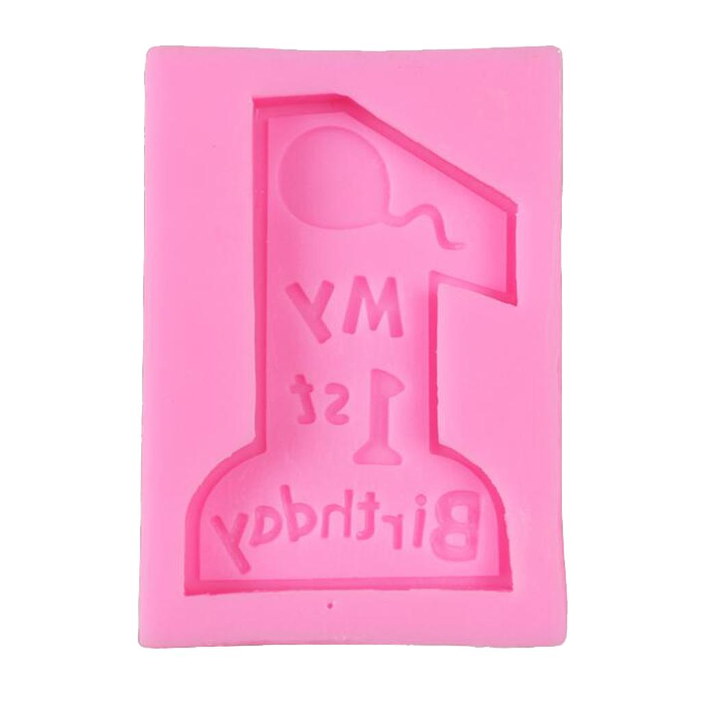 Silicone Number One Mold for Fondant Making Baby Birthday Cake Decor Mould