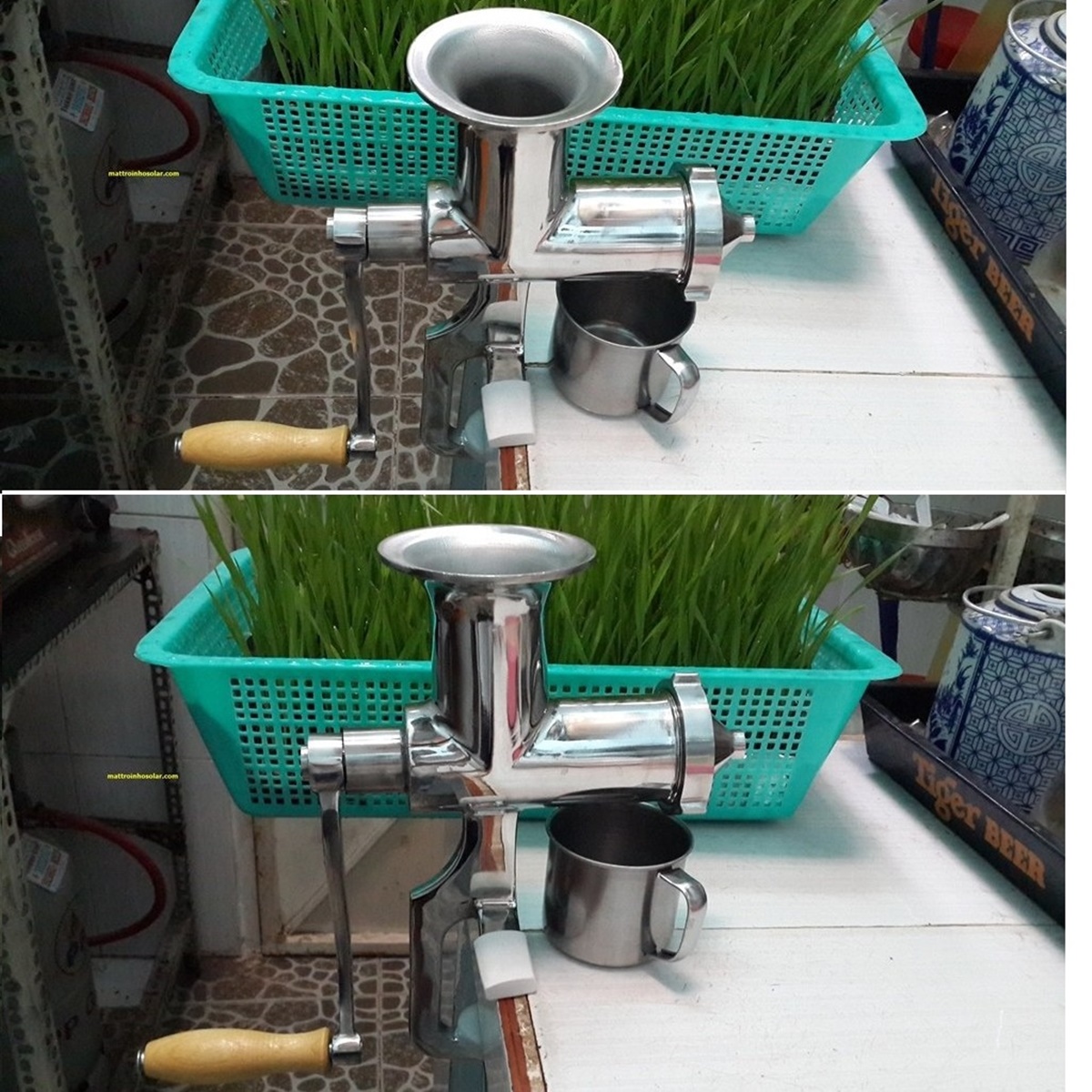 Máy ép trái cây – cỏ lúa mì bằng tay chất liệu inox Manual Wheet Grass Juicer