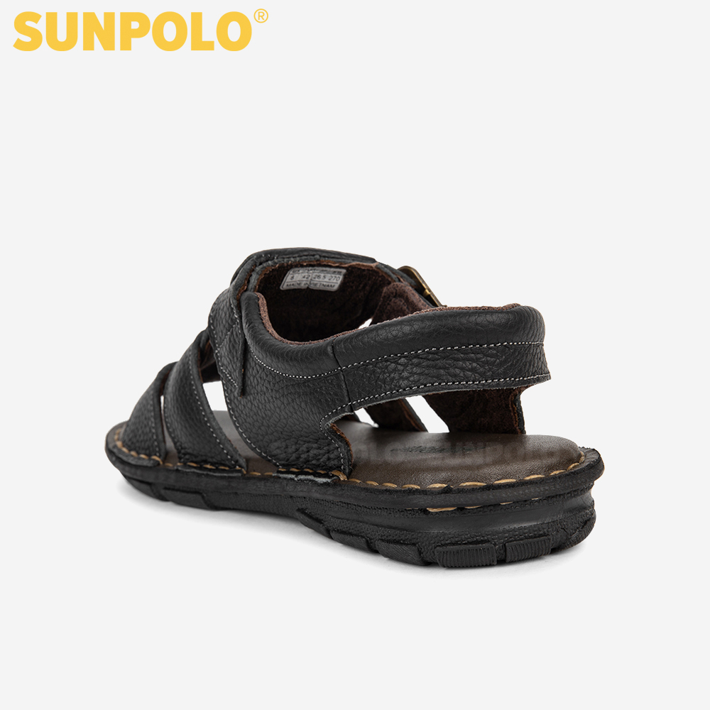Giày Sandal Nam Da Bò SUNPOLO SDA023 (Đen, Nâu)