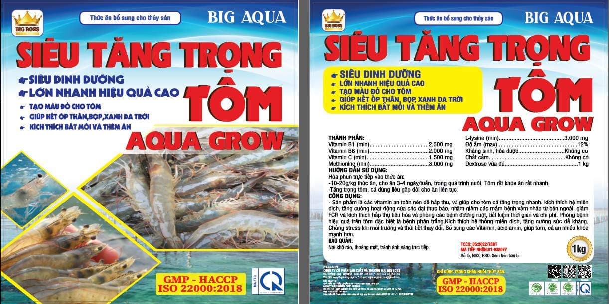 SIÊU TĂNG TRƯỞNG TÔM, SIÊU DINH DƯỠNG, TẠO MÀU ĐỎ, HẾT ỘP THÂN