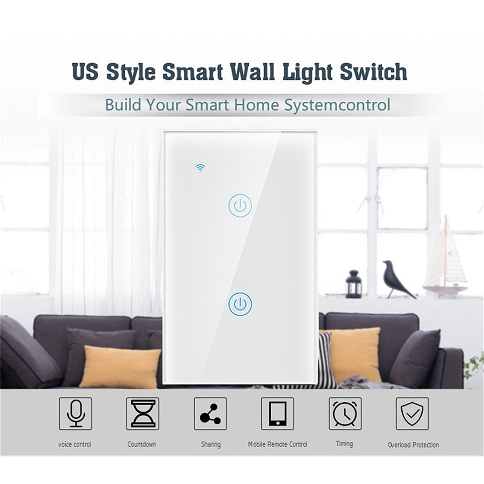 Zigbee Smart Light Switch Smart Life/Tuya APP Remote Control US Wall Touch Switch Compatible with Alexa Google Home for Voice Control
