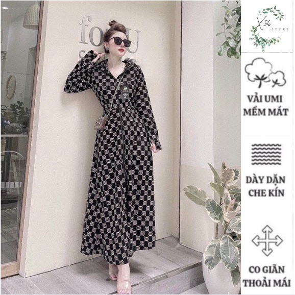 Áo nắng cotton nữ dai hàng việt nam xuất khẩu,Áo chống nắng nữ toàn thân, Áo chống nắng nữ dáng dài toàn thân chất UMI hàn lạnh dày dặn mềm mát co giãn thoải mái