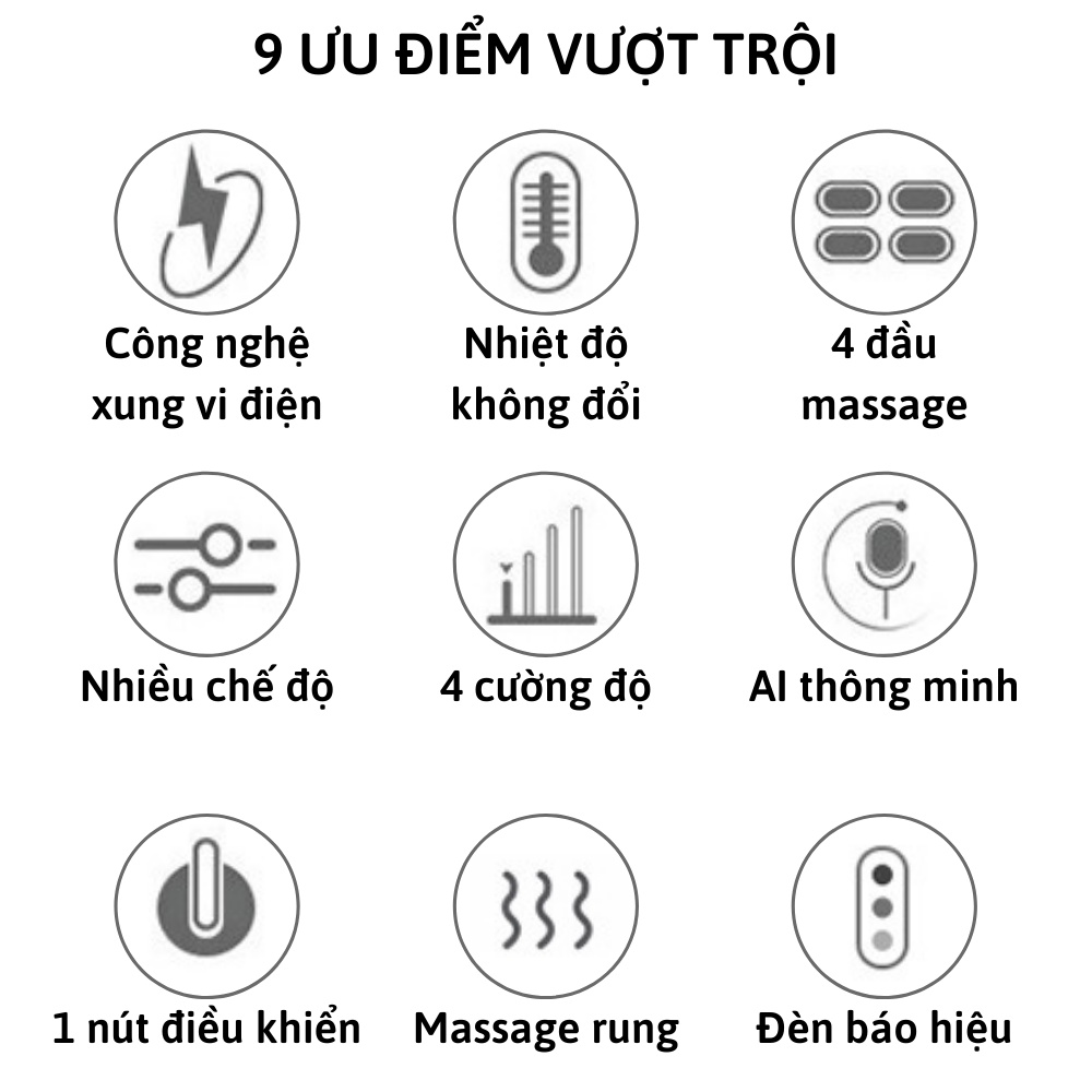 Máy massage cổ vai gáy ứng dụng công nghệ xung điện 5 chế độ và 15 cường độ Vibration Neck Massager