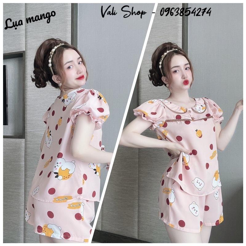 Đồ ngủ mặc nhà lụa mango hoạ tiết freesize 42-57kg