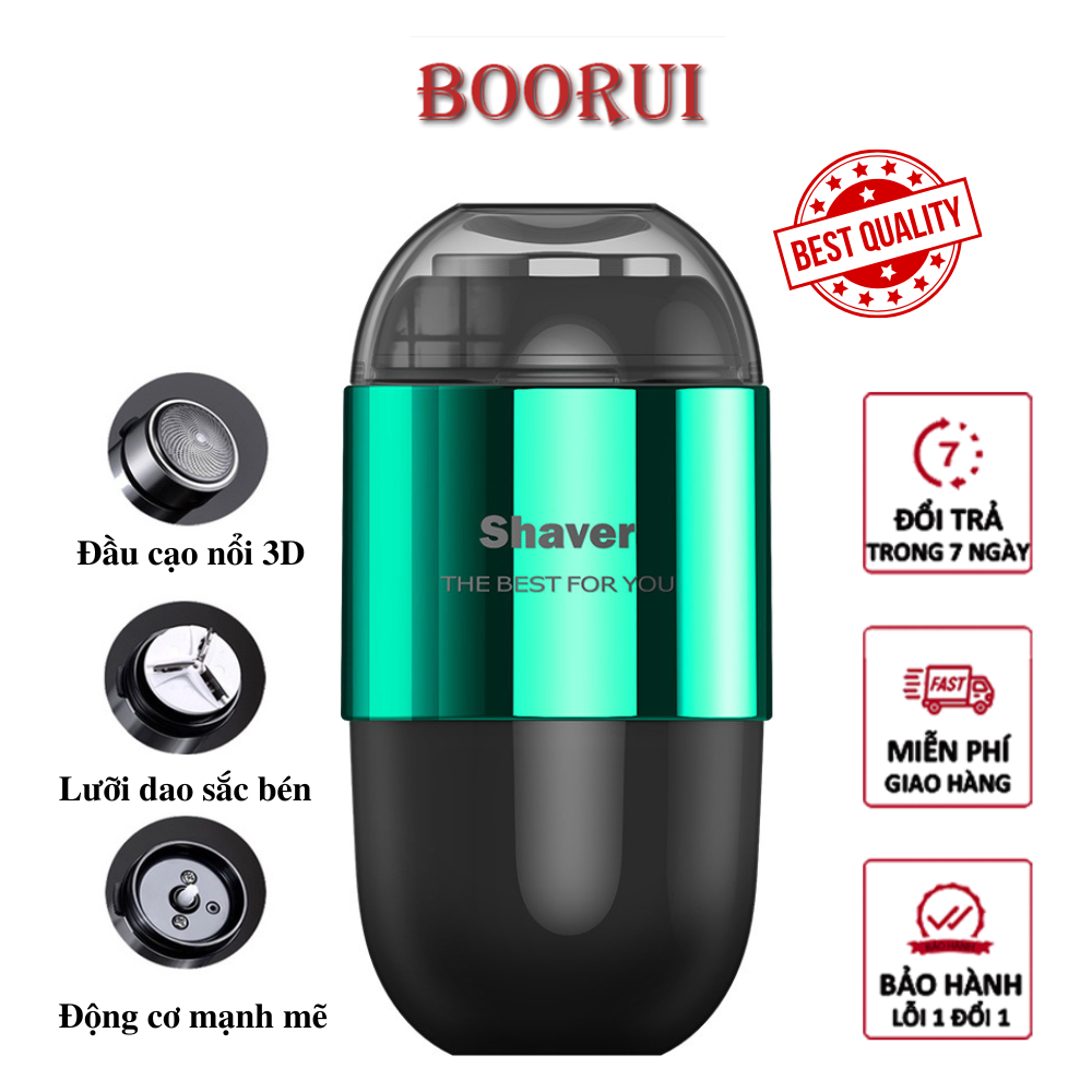 Máy cạo râu mini BOORUI T001, dao cạo điện đa năng cho nam,động cơ mạnh mẽ lưỡi dao sắc bén, thiết kế nhỏ gọn tiện lợi sang trọng dễ mang theo - Hàng chính hãng