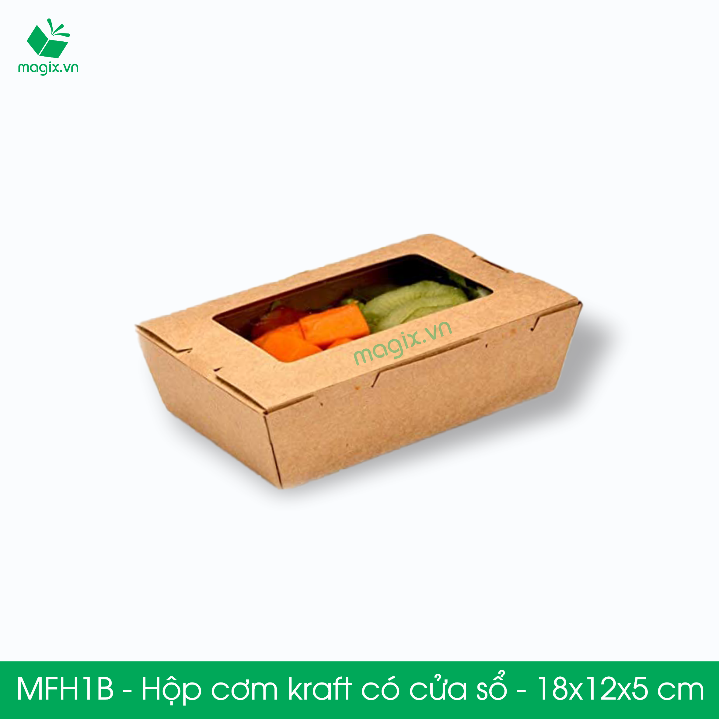 MFH1B - 18x12x5 cm - 100 hộp đựng thực phẩm - Hộp đựng đồ ăn