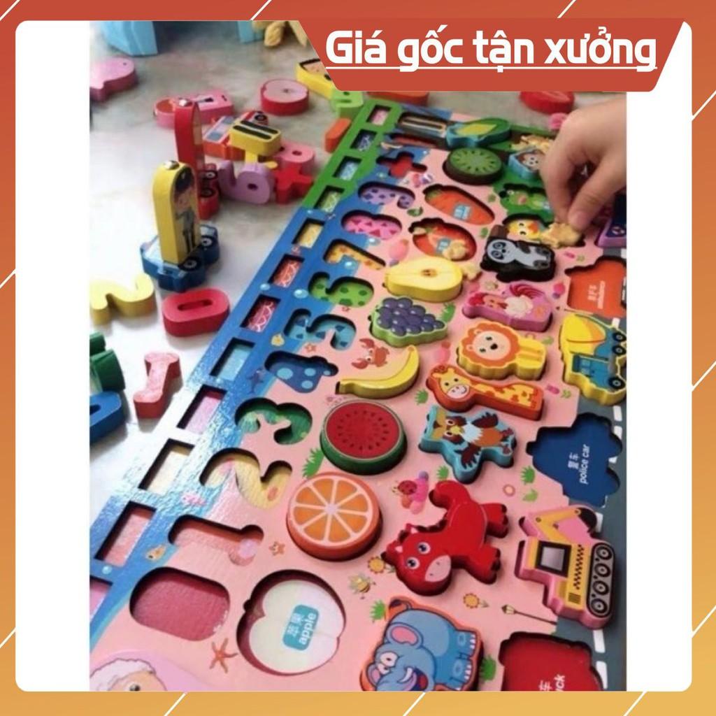 Bộ đồ chơi câu cá, ghép số bằng gỗ cho bé 63 chi tiết - Bộ Bảng Số Thông Minh bằng gỗ mới nhất 2021 bộ 5in1