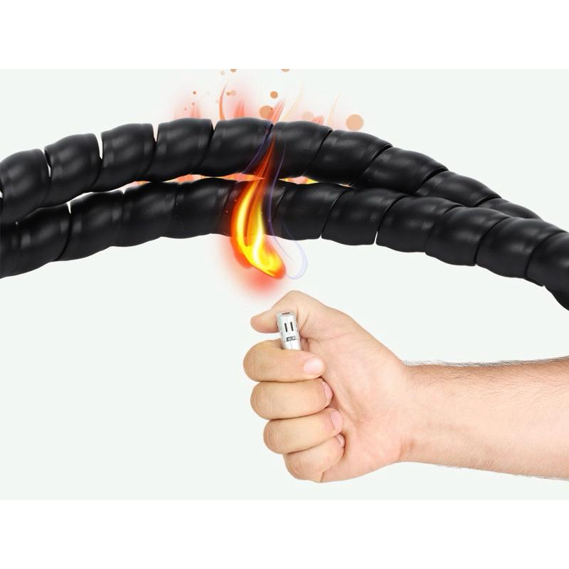 Dây xoắn ruột gà, dây bọc điện phi 6/8/10/12/16/20mm Cáp Ống PE Bảo Vệ Sắp Xếp Cáp Ống Thủy Lực Cuộn chống Xoắn Ốc - Đen