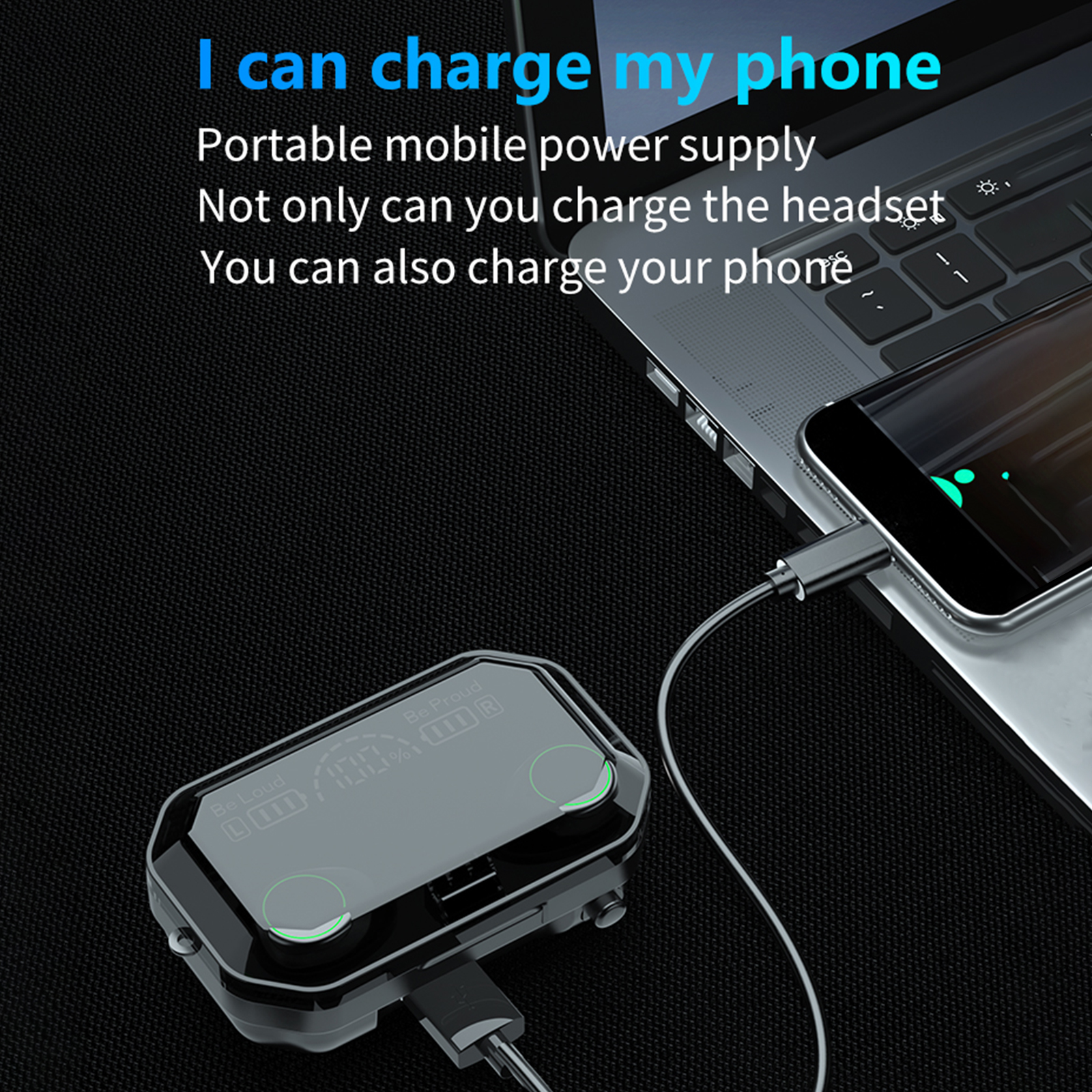 Tai Nghe Không Dây A16 Bluetooth 5.1 TWS Với Micrô CVC8.0 Cảm Ứng Giảm Tiếng Ồn 2000mah