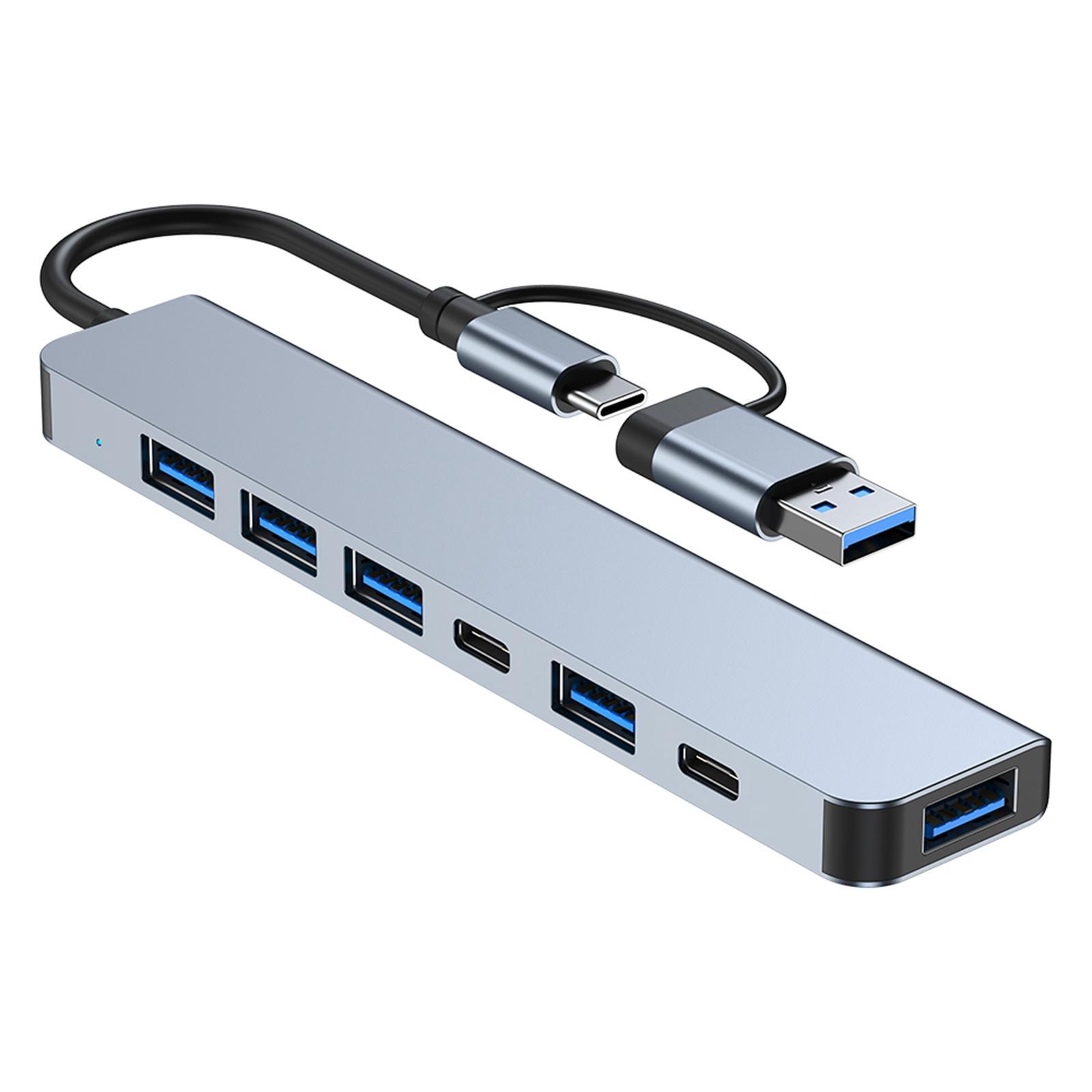 7 in 1 USB C Hub with 4 USB 2.0 Ports Aluminum Alloy for Mouse PC Keyboard