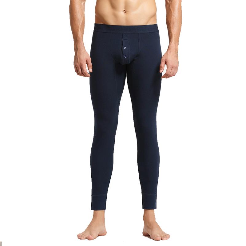 Long Johns Nam Ấm Mở Mặt Trận Căng Giãn Nhiệt Quần Lót Nam Rayon Nén Đáy Quần Legging Nhà Pijama Dài Quần Dài
