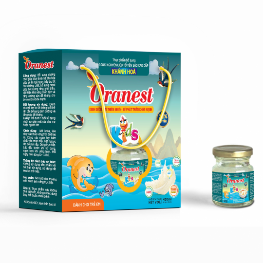 Hộp quà yến cho Bé Oranest Kids 420ml (6 lọ x 70ml) - Dinh dưỡng từ thiên nhiên, Bé phát triển khoẻ mạnh - 26% tổ yến &amp; sữa non colostrum