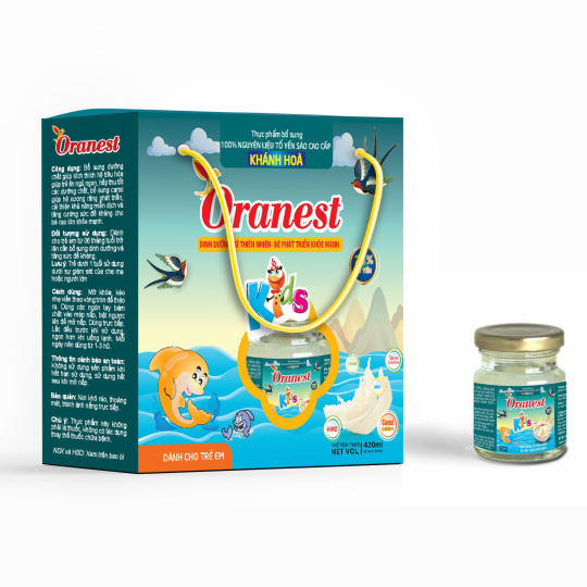 Hộp quà yến cho Bé Oranest Kids 420ml  - Dinh dưỡng từ thiên nhiên, Bé phát triển khoẻ mạnh - 26% tổ yến & sữa non colostrum